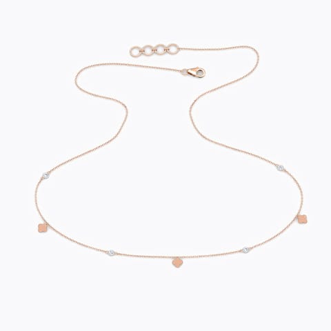 Bud Fine Line Diamond Necklace Diamond Necklaces 18 Karat Rose Gold Bud Fine Line Diamond Necklace