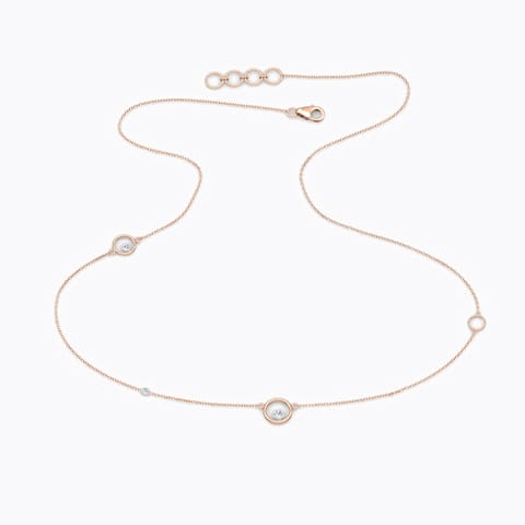 Encircle Fine Line Diamond Necklace Diamond Necklaces 18 Karat Rose Gold Encircle Fine Line Diamond Necklace