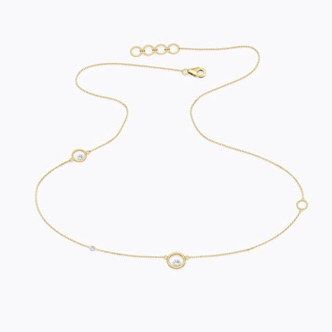 Encircle Fine Line Diamond Necklace Diamond Necklaces 18 Karat Yellow Gold Encircle Fine Line Diamond Necklace