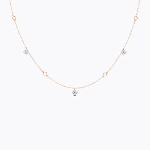Floret Fine Line Diamond Necklace Diamond Necklaces 18 Karat Rose Gold Floret Fine Line Diamond Necklace