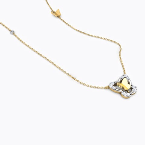 Butterfly Sway Diamond Necklace Diamond Necklaces 18 Karat Yellow Gold Butterfly Sway Diamond Necklace