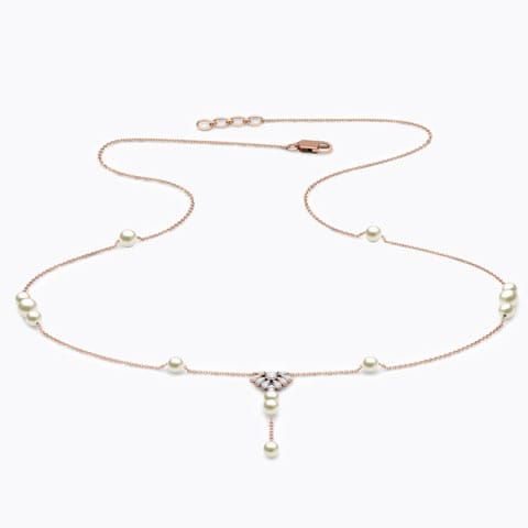 Petals and Pearls Necklace Diamond,Gemstone Necklaces 18 Karat Rose Gold Petals and Pearls Necklace