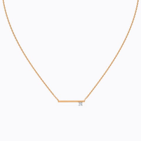 Minimalistic Bar Diamond Necklace Diamond Necklaces 14 Karat Rose Gold Minimalistic Bar Diamond Necklace