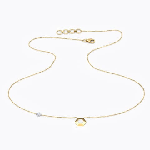 Anya Hex Diamond Necklace Diamond Necklaces 14 Karat Yellow Gold Anya Hex Diamond Necklace