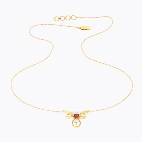 Soar Dragonfly Gemstone Necklace Diamond,Gemstone Necklaces 14 Karat Yellow Gold Soar Dragonfly Gemstone Necklace