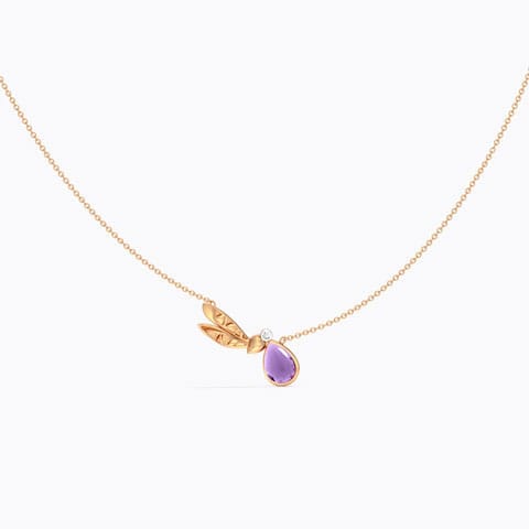Glide Dragonfly Gemstone Necklace Diamond,Gemstone Necklaces 14 Karat Rose Gold Glide Dragonfly Gemstone Necklace