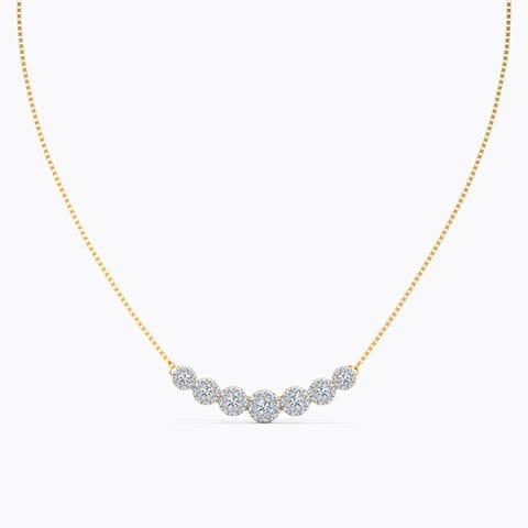 Astute Cluster Diamond Necklace Diamond Necklaces 18 Karat Yellow Gold Astute Cluster Diamond Necklace