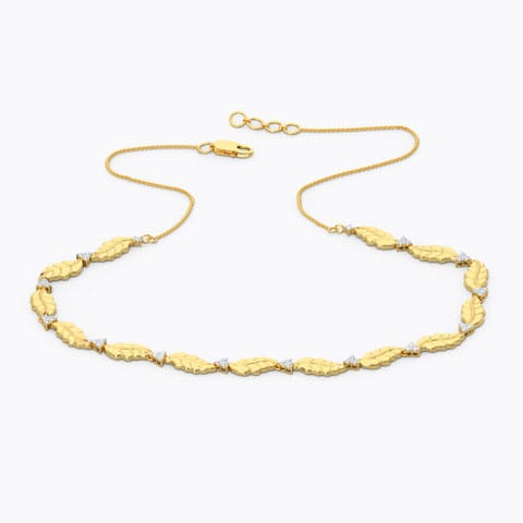 Netra Leaf Diamond Necklace Diamond Necklaces 18 Karat Yellow Gold Netra Leaf Diamond Necklace