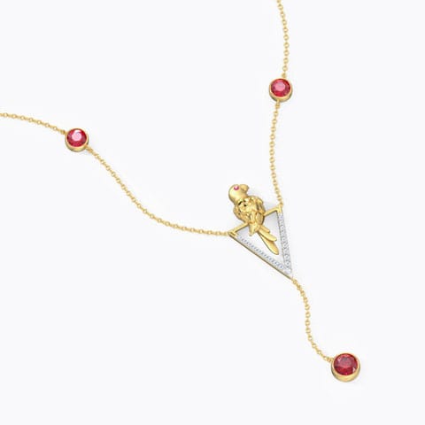 Endearing Parrot Gemstone Necklace Diamond,Gemstone Necklaces 18 Karat Yellow Gold Endearing Parrot Gemstone Necklace