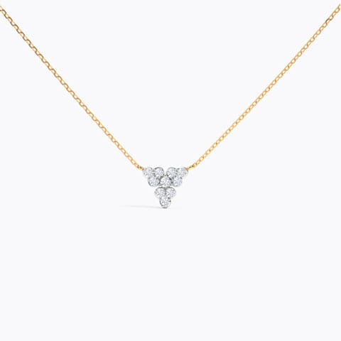 Trillium Diamond Necklace Diamond Necklaces 14 Karat Rose Gold Trillium Diamond Necklace