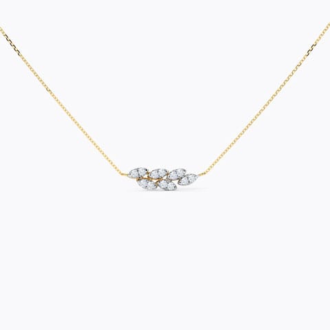 Petals Cluster Diamond Necklace Diamond Necklaces 14 Karat Yellow Gold Petals Cluster Diamond Necklace
