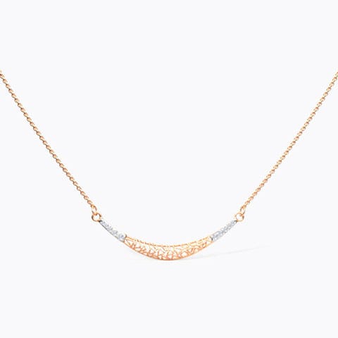 Curvilinear Lattice Diamond Necklace Diamond Necklaces 14 Karat Rose Gold Curvilinear Lattice Diamond Necklace