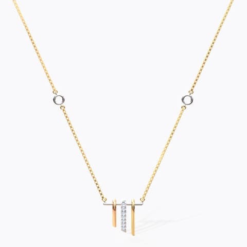 Eva Linear Diamond Necklace Diamond Necklaces 14 Karat Three Tone Gold Eva Linear Diamond Necklace
