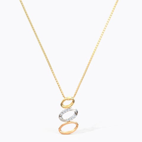 Audrey Oval Diamond Necklace Diamond Necklaces 14 Karat Three Tone Gold Audrey Oval Diamond Necklace