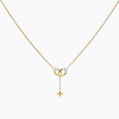 Interlooped Oval Diamond Necklace Diamond Necklaces 14 Karat Rose Gold Interlooped Oval Diamond Necklace