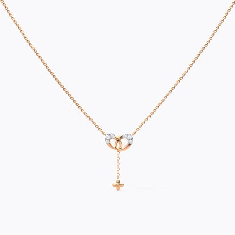 Interlooped Oval Diamond Necklace Diamond Necklaces 14 Karat Rose Gold Interlooped Oval Diamond Necklace