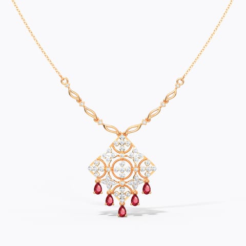 Azara Scarlet Gemstone Necklace Diamond,Gemstone Necklaces 18 Karat Rose Gold Azara Scarlet Gemstone Necklace
