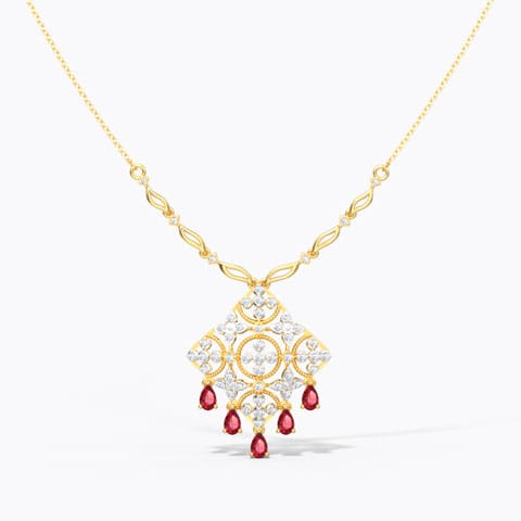 Azara Scarlet Gemstone Necklace Diamond,Gemstone Necklaces 18 Karat Yellow Gold Azara Scarlet Gemstone Necklace