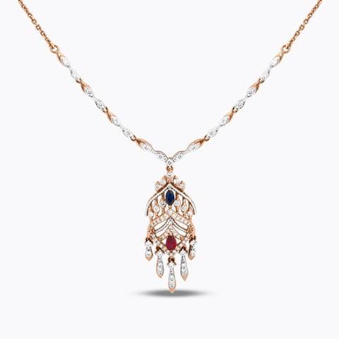 Imperial Gemstone Necklace Diamond,Gemstone Necklaces 18 Karat Rose Gold Imperial Gemstone Necklace