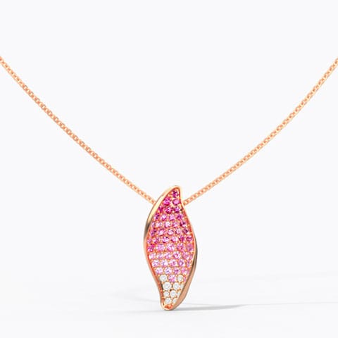Cape Lily Gemstone Necklace Diamond,Gemstone Necklaces 18 Karat Rose Gold Cape Lily Gemstone Necklace