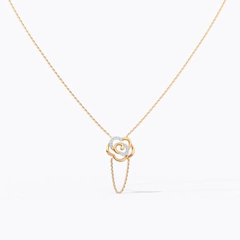Floret Sway Diamond Necklace Diamond Necklaces 14 Karat Rose Gold Floret Sway Diamond Necklace