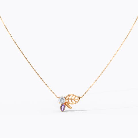 Spring Bloom Gemstone Necklace Diamond,Gemstone Necklaces 14 Karat Rose Gold Spring Bloom Gemstone Necklace