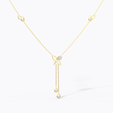 Erica Floret Diamond Necklace Diamond Necklaces 14 Karat Yellow Gold Erica Floret Diamond Necklace