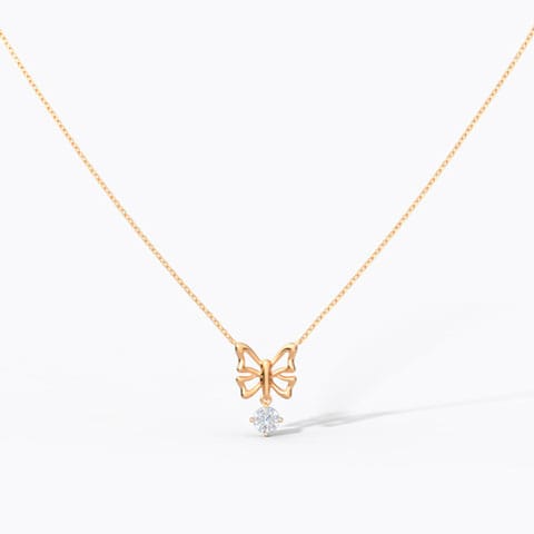 Katie Butterfly Diamond Necklace Diamond Necklaces 14 Karat Rose Gold Katie Butterfly Diamond Necklace