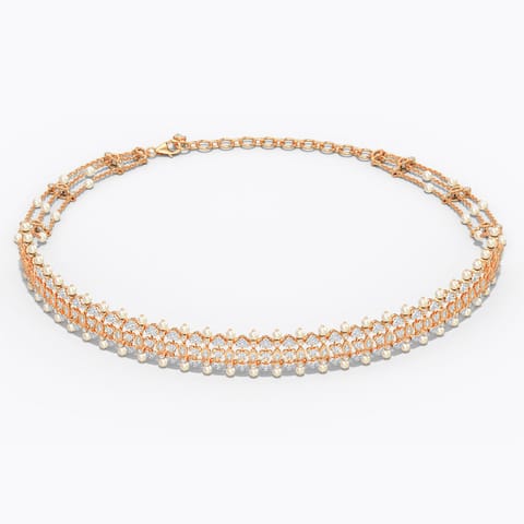 Persis Choker Pearl Necklace Diamond,Gemstone Necklaces 18 Karat Rose Gold Persis Choker Pearl Necklace