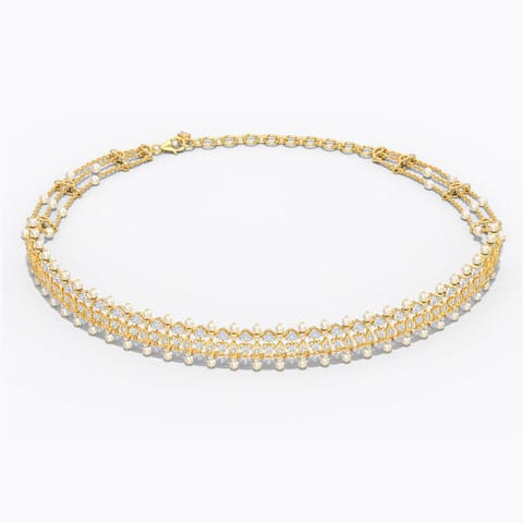 Persis Choker Pearl Necklace Diamond,Gemstone Necklaces 18 Karat Yellow Gold Persis Choker Pearl Necklace