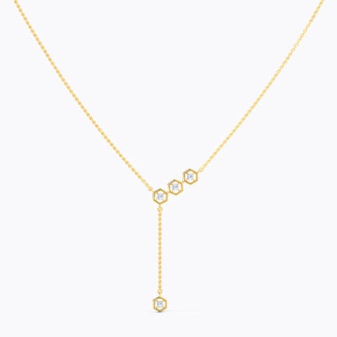 Norina Geometric Diamond Necklace Diamond Necklaces 14 Karat Yellow Gold Norina Geometric Diamond Necklace