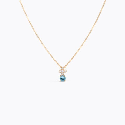 Liz Sparkle Gemstone Necklace Diamond,Gemstone Necklaces 14 Karat Rose Gold Liz Sparkle Gemstone Necklace