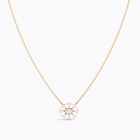 Laura Sparkle Gemstone Necklace Diamond,Gemstone Necklaces 14 Karat Rose Gold Laura Sparkle Gemstone Necklace
