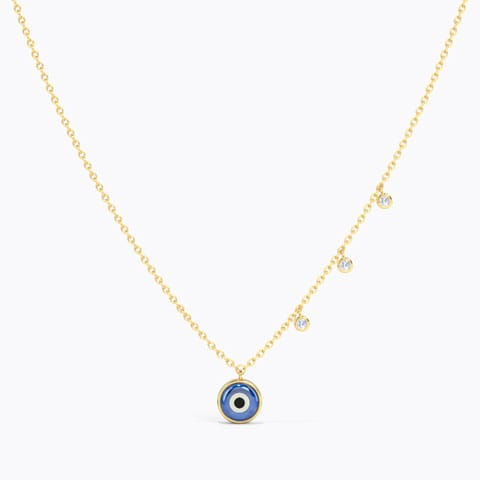 Dewdrops Evil Eye Gemstone Necklace Diamond,Gemstone Necklaces 14 Karat Yellow Gold Dewdrops Evil Eye Gemstone Necklace