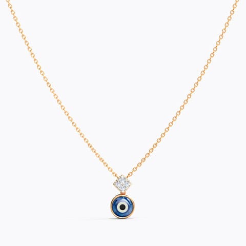 Sway Evil Eye Gemstone Necklace Diamond,Gemstone Necklaces 14 Karat Rose Gold Sway Evil Eye Gemstone Necklace