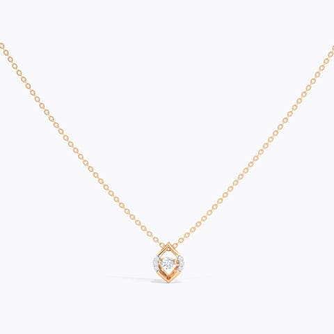 Helene Heartbeat Diamond Necklace Diamond Necklaces 14 Karat Rose Gold Helene Heartbeat Diamond Necklace