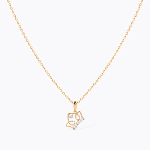 Twirling Crown Diamond Necklace Diamond Necklaces 14 Karat Rose Gold Twirling Crown Diamond Necklace