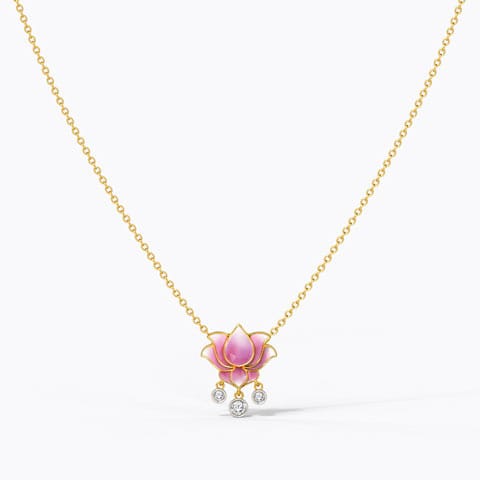 Radiance Lotus Diamond Necklace Diamond Necklaces 18 Karat Yellow Gold Radiance Lotus Diamond Necklace