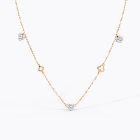 Mix n Match Diamond Necklace Diamond Necklaces 14 Karat Rose Gold Mix n Match Diamond Necklace