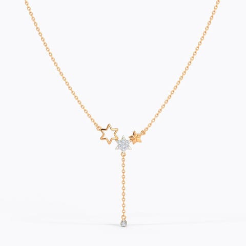 Falling Stars Diamond Necklace Diamond Necklaces 14 Karat Rose Gold Falling Stars Diamond Necklace