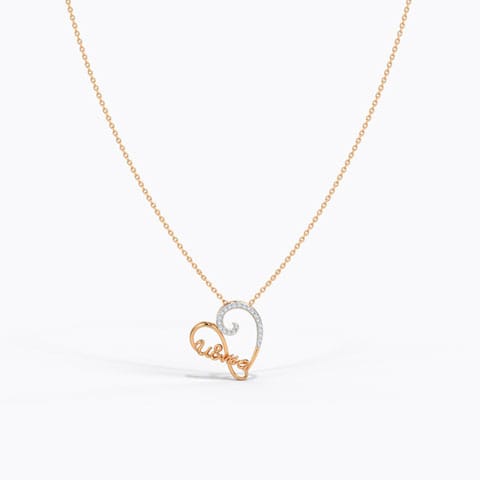 Infinity Heart Diamond Necklace Diamond Necklaces 14 Karat Rose Gold Infinity Heart Diamond Necklace