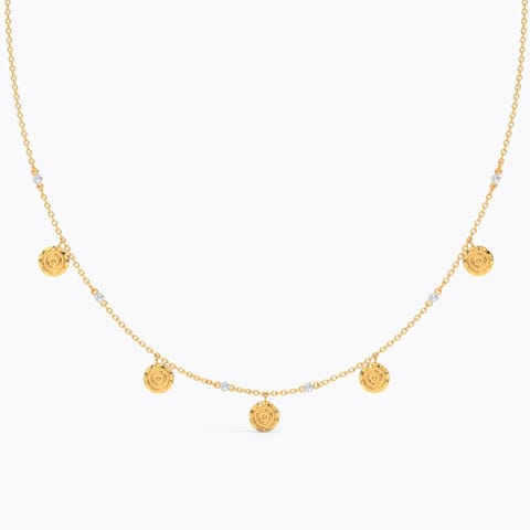 Kanishka Coin Diamond Necklace Diamond Necklaces 18 Karat Yellow Gold Kanishka Coin Diamond Necklace