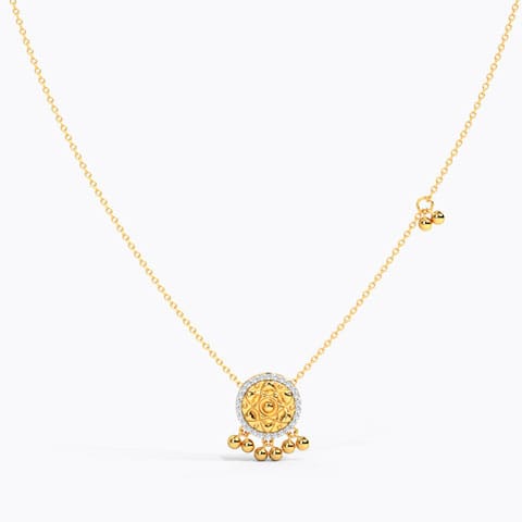 Kyra Coin Diamond Necklace Diamond Necklaces 18 Karat Yellow Gold Kyra Coin Diamond Necklace