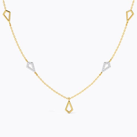 Bedecked Geometric Diamond Necklace Diamond Necklaces 14 Karat Yellow Gold Bedecked Geometric Diamond Necklace
