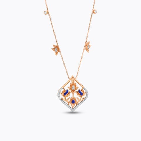 Nasrin Gemstone Necklace Diamond Necklaces 18 Karat Rose Gold Nasrin Gemstone Necklace
