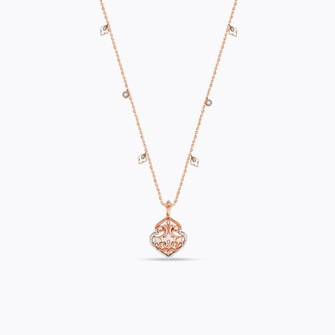 Adorn Gemstone Necklace Diamond Necklaces 18 Karat Rose Gold Adorn Gemstone Necklace