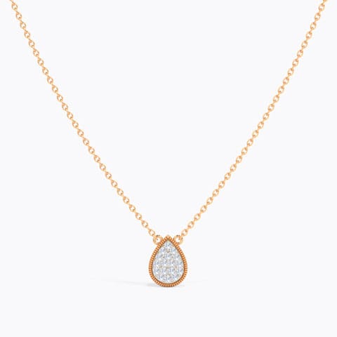 Classic Pear Diamond Necklace Diamond Necklaces 14 Karat Rose Gold Classic Pear Diamond Necklace