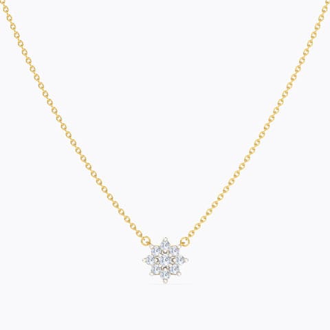 Allure Cluster Diamond Necklace Diamond Necklaces 14 Karat Yellow Gold Allure Cluster Diamond Necklace