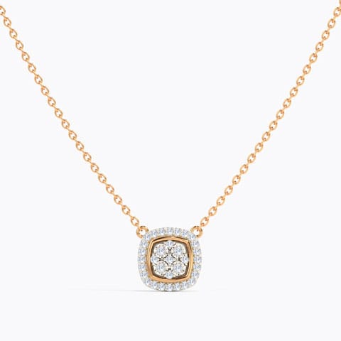 Classic Quad Diamond Necklace Diamond Necklaces 14 Karat Rose Gold Classic Quad Diamond Necklace