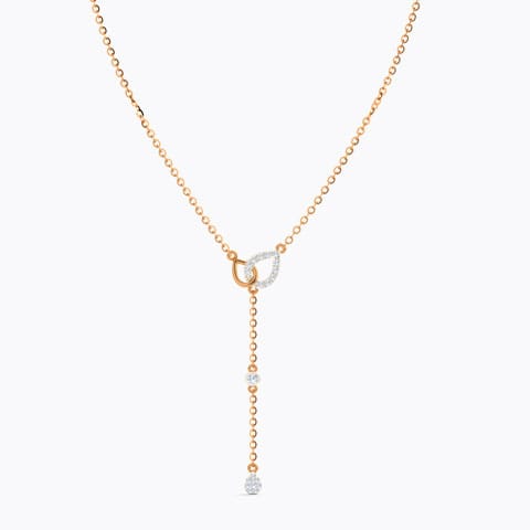 Droplets Lariat Diamond Necklace Diamond Necklaces 14 Karat Rose Gold Droplets Lariat Diamond Necklace
